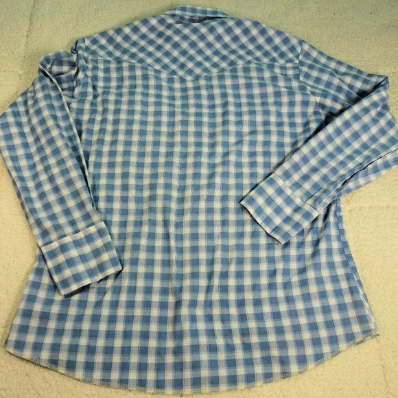 Wrangler Western Pearl Snap L/S Shirt Large - Picture 2 of 5